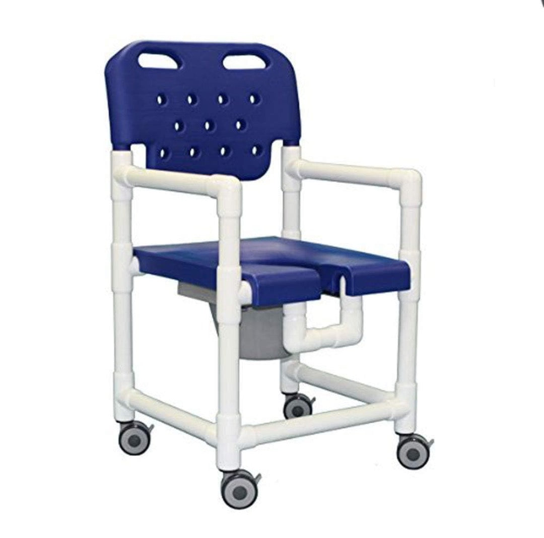 IPU Elite PVC Rolling Shower Chair with Commode Opening - Senior.com PVC Shower Chairs